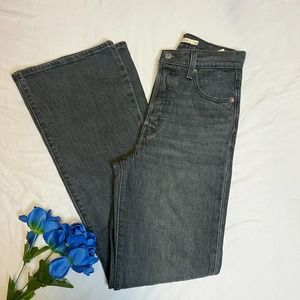 Levi's Ribcage Flare  Black Wash Jeans